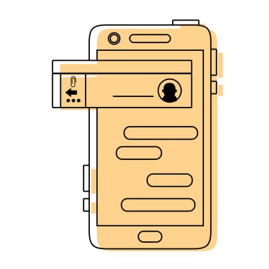 Sosyal sohbet kabarcık mesajları ile akıllı telefon vektör çizim renk