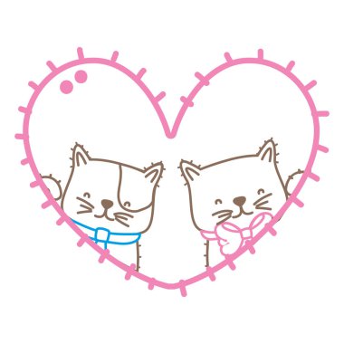 Hayvan evde beslenen hayvan ve yavru tema izole tasarım vektör çizim karikatür kedi