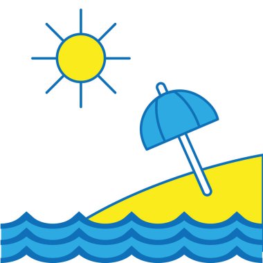 ada güneş hava ve şemsiye açık vektör çizim ile