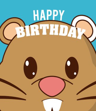 Hamster kutlu olsun şirin kart karikatür vektör çizim grafik tasarım