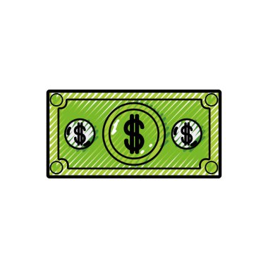 Bill para finans ve ticaret Tema izole tasarım vektör çizim