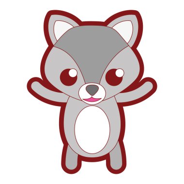 satır coor mutlu fox sevimli vahşi hayvan vektör çizim
