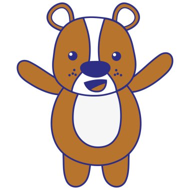 tam renkli sevimli ve neşeli ayı vahşi hayvan vektör çizim