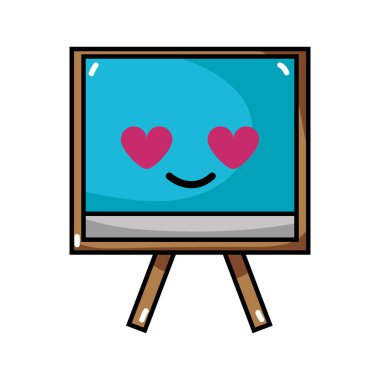 şirin ve aşk kurulu nesne kawaii vektör çizim