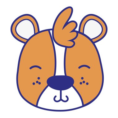 renkli ihale ayı vahşi hayvan vektör çizim kafa