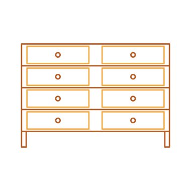 renkli ahşap Resepsiyon nesnesi ile çekmeceler tasarlamak vektör