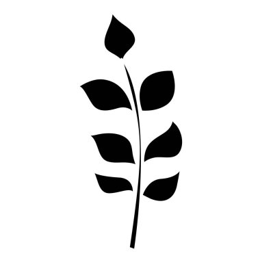 siluet doğa dalları egzotik yaprakları ile vektör çizim tasarım