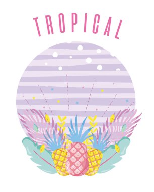 Tropikal kart kavramı tasarım vektör çizim grafik