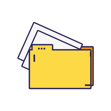 dosya klasör belgeler ile bilgi vektör çizim kağıtları