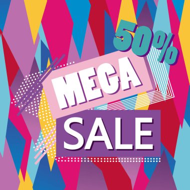 Mega Satış iskontoları renkli sıvı poster kavramı vektör çizim grafik tasarım