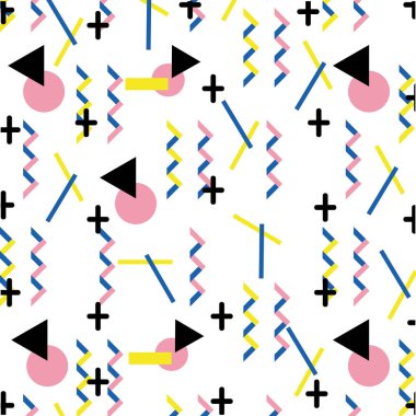 geometrik memphis soyut stili arka plan vektör çizim