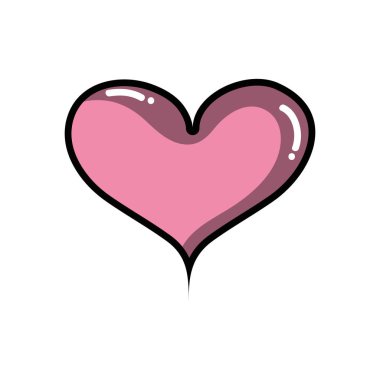 aşk ve tutku tasarım vektör çizim kalp sembolü