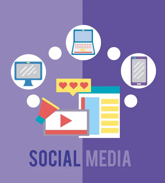Social Media Technology Symbols Vector Illustration Graphic Design — Stock Vector