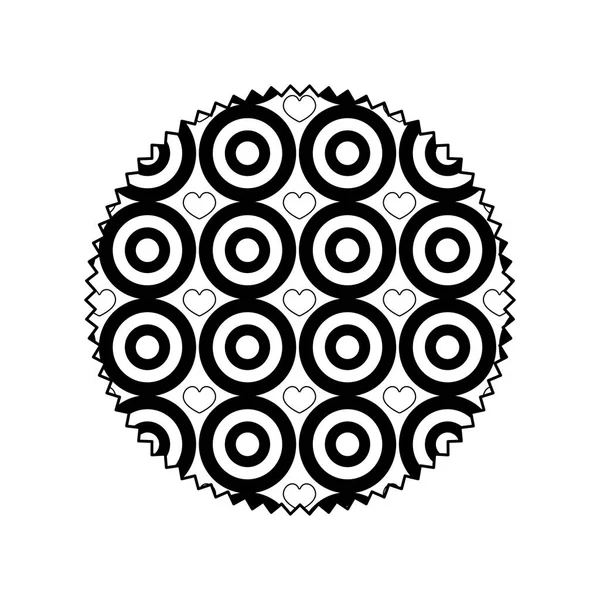 Patroon Cirkel Van Textuur Decoratie Textiel Geïsoleerde Themaontwerp Vectorillustratie — Stockvector