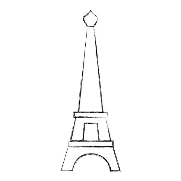 Figure Eiffel Tower Paris Journey Vacation Vector Illustration — Stock Vector