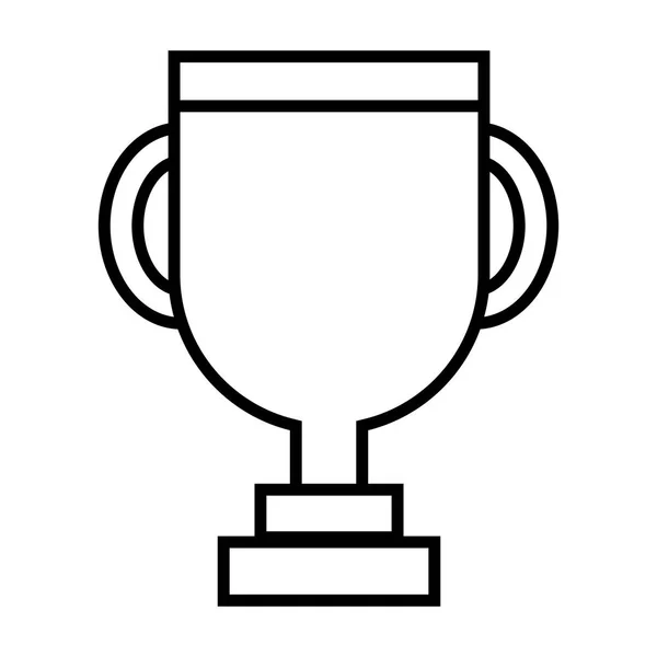 Línea Taza Premio Símbolo Para Ganar Competencia Vector Ilustración — Vector de stock