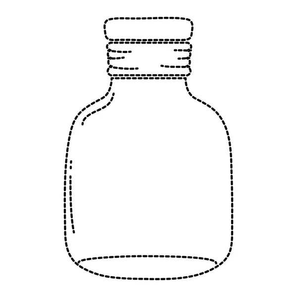 Dotted Shape Small Mason Jar Preserve Style Vector Illustration — Stock Vector