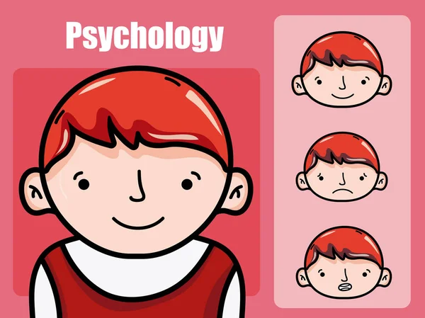Ψυχολογία Για Αγόρι Κινούμενα Σχέδια Διανυσματικά Εικονογράφηση Γραφιστικής — Διανυσματικό Αρχείο