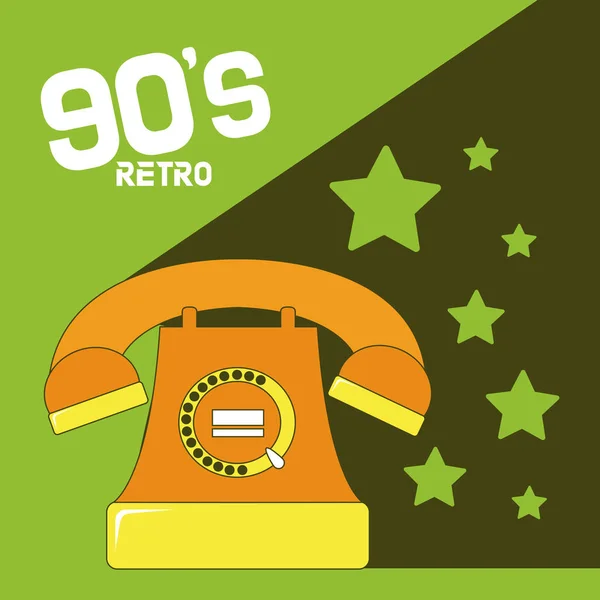 90S Retro Cartoons Vintage Telephone Vector Illustration Graphic Design — Stock Vector