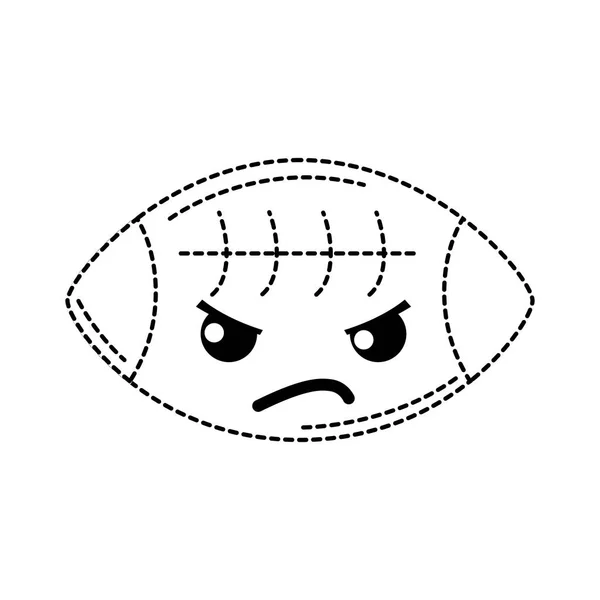 Dotted Shape Angry Cute American Ball Kawaii Vector Illustration — Stock Vector