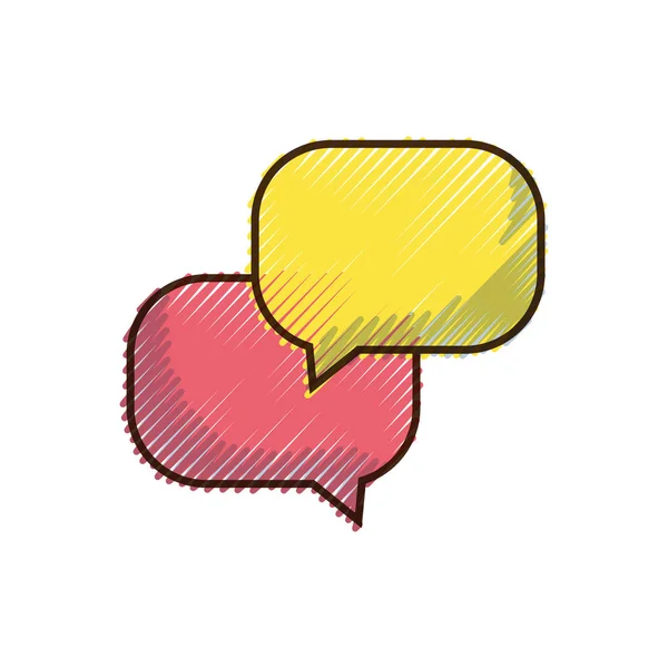 Doodle Chat Bulles Message Texte Notes Illustration Vectorielle — Image vectorielle