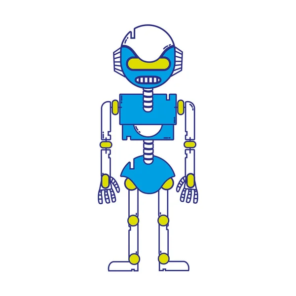 Tam Renkli Teknoloji Robot Robotik Vücut Tasarım Vektör Çizim Ile — Stok Vektör