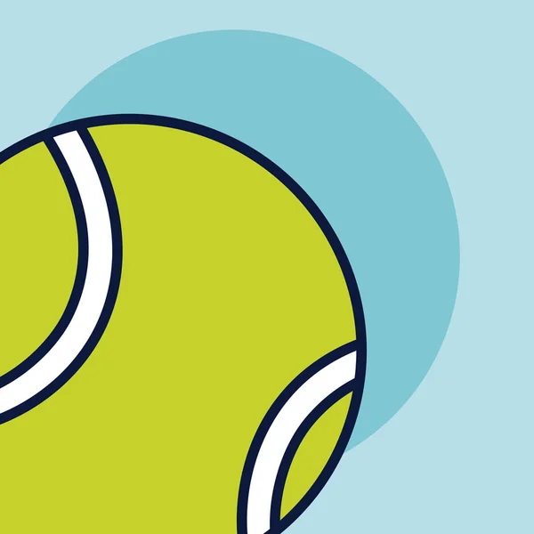 Tennis Balle Sport Sur Fond Bleu Illustration Vectorielle Graphisme — Image vectorielle