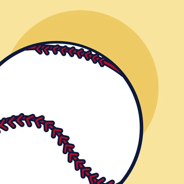 Baseball Sport Bollen Över Gul Bakgrund Vektor Illustration Grafisk Design — Stock vektor