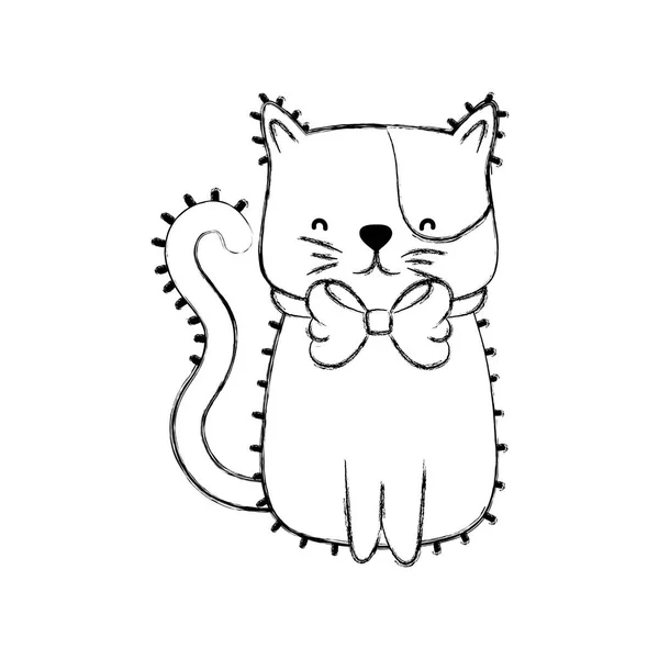 Γάτα Γελοιογραφία Ζώων Pet Και Γατάκι Θέμα Απομονωμένες Σχεδιασμό Εικονογράφηση — Διανυσματικό Αρχείο