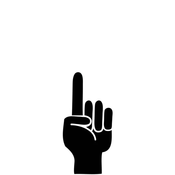 Contour Hand Forefinger Gesture Symbol Communication Vector Illustration — Stock Vector