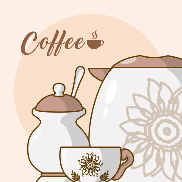 Кофейная Чашка Векторной Иллюстрацией Сахарных Кубиков — стоковый вектор
