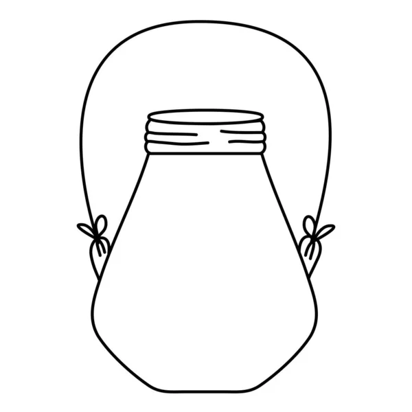 ワイヤー ハンドルのベクトル図のライン小メイソン壷 — ストックベクタ