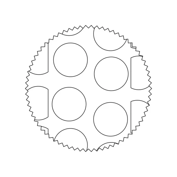 Line Cirkel Med Memphis Geometrisk Figur Bakgrund Vektorillustration — Stock vektor