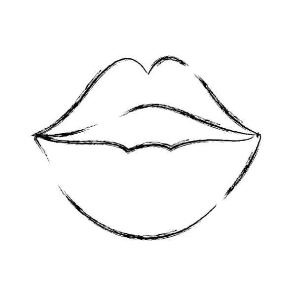 Figura Femenina Moda Labios Estilo Vector Ilustración — Vector de stock