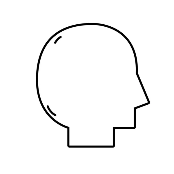 Linie Silhouette Mann Kopf Über Weißen Hintergrund Vektor Illustration — Stockvektor