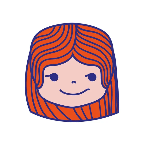 Tête Fille Colorée Avec Coiffure Illustration Vectorielle Visage Voyous — Image vectorielle