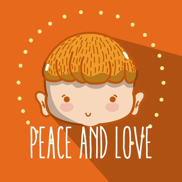 Pokoju Miłości Dla Dzieci Słodkie Bajki Wektor Projekt Graficzny Ilustracja — Wektor stockowy