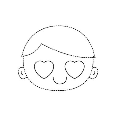 noktalı şekil baş çocuk saç vektör çizim aşık