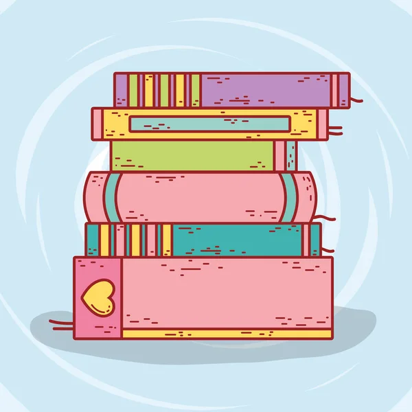 Libros de educación información para estudiar y aprender — Vector de stock