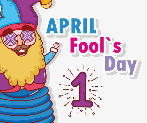 Komik şakacı Nisan aptallar gün — Stok Vektör
