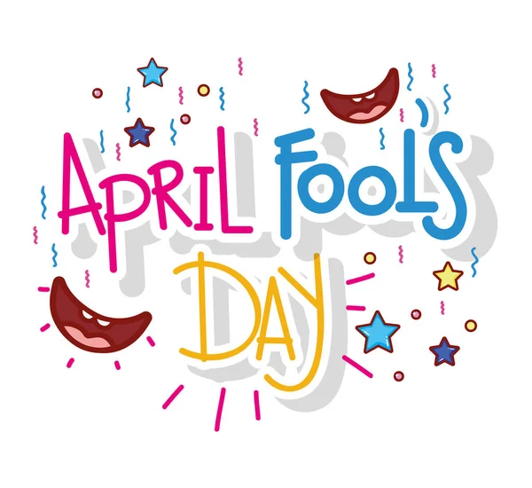 Smiles with stars to april fools day — стоковый вектор