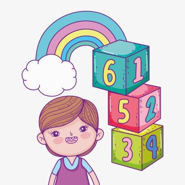 küpleri oyunu ve rainbow bulut ile çocuk