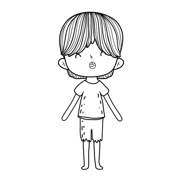 Lindo niño pequeño personaje — Vector de stock