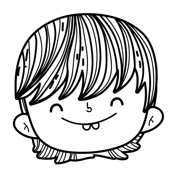 Mignon petit garçon tête personnage — Image vectorielle