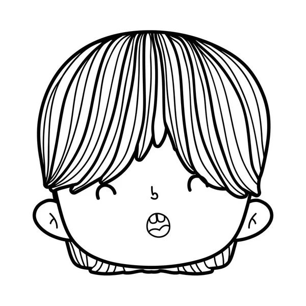 Cute little boy head character — Stock Vector