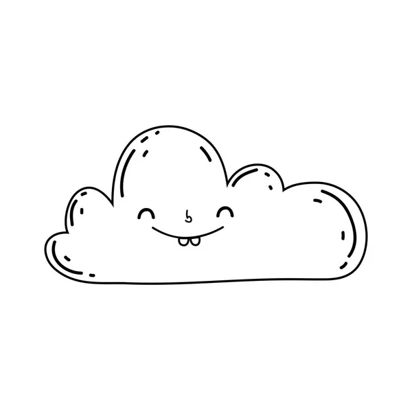 Lindo carácter kawaii nube — Archivo Imágenes Vectoriales