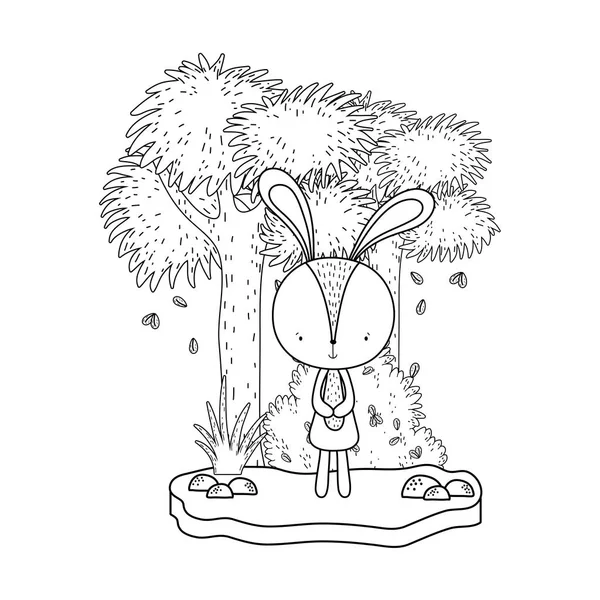 Little Rabbit Landscape Vector Illustration Design — Stock Vector