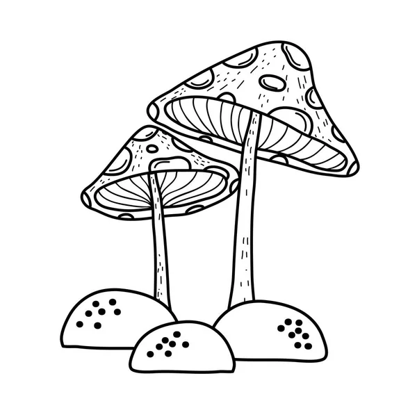Ikon dongeng jamur yang lucu - Stok Vektor