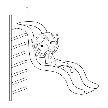 Slayt üzerinde Mayo ile küçük kız