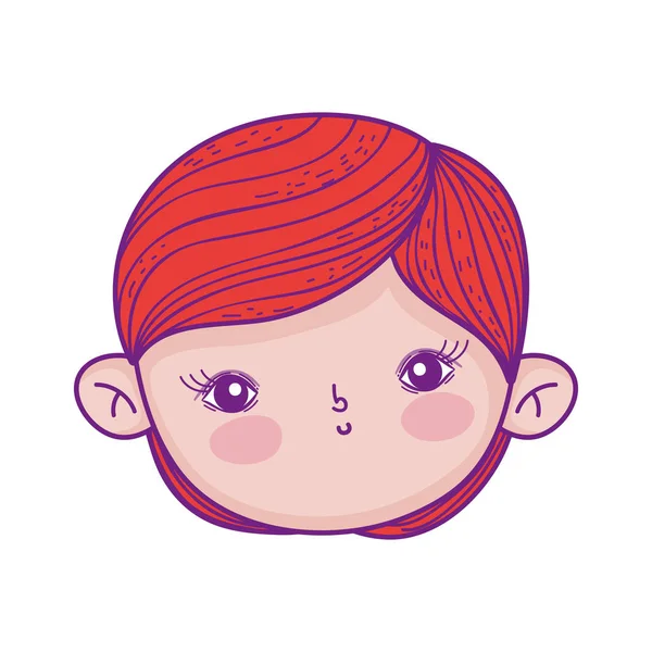 Lindo niño cabeza carácter — Archivo Imágenes Vectoriales